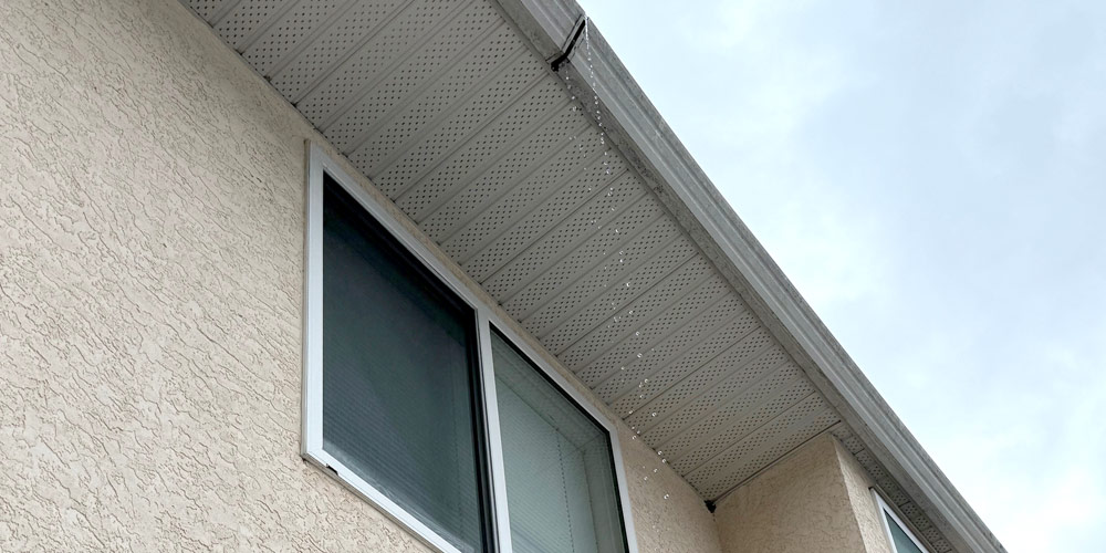 When gutters get blocked & are not cleaned water can spill over the gutters.